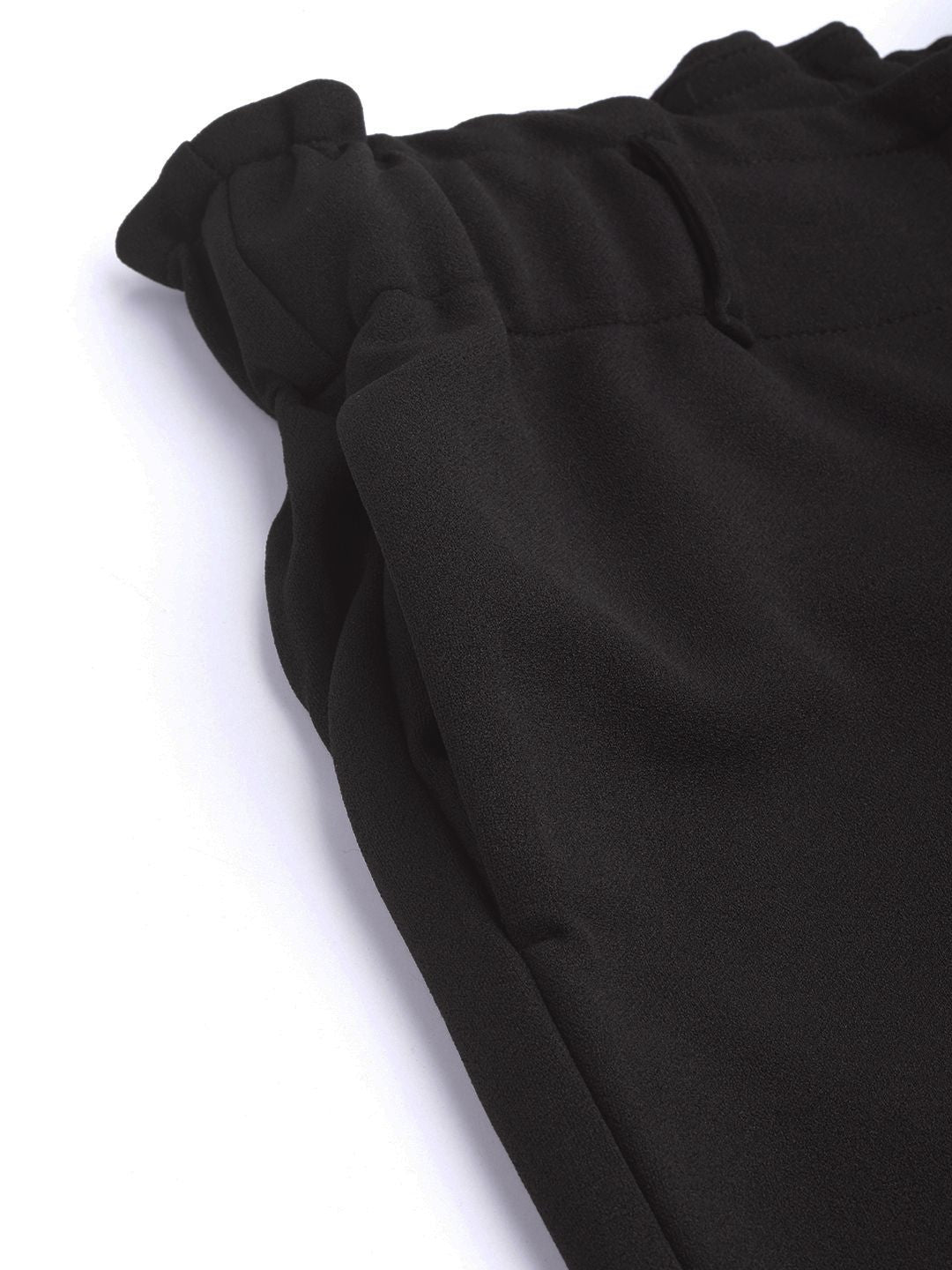 DressBerry Women Black Regular Mid-Rise Trousers
