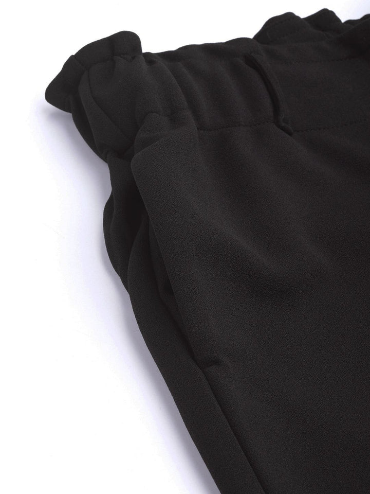 DressBerry Women Black Regular Mid-Rise Trousers