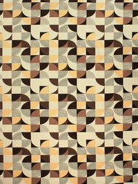 Story@home Brown Yellow Geometric Cotton 144 TC Queen Bedsheet With 2 Pillow Covers