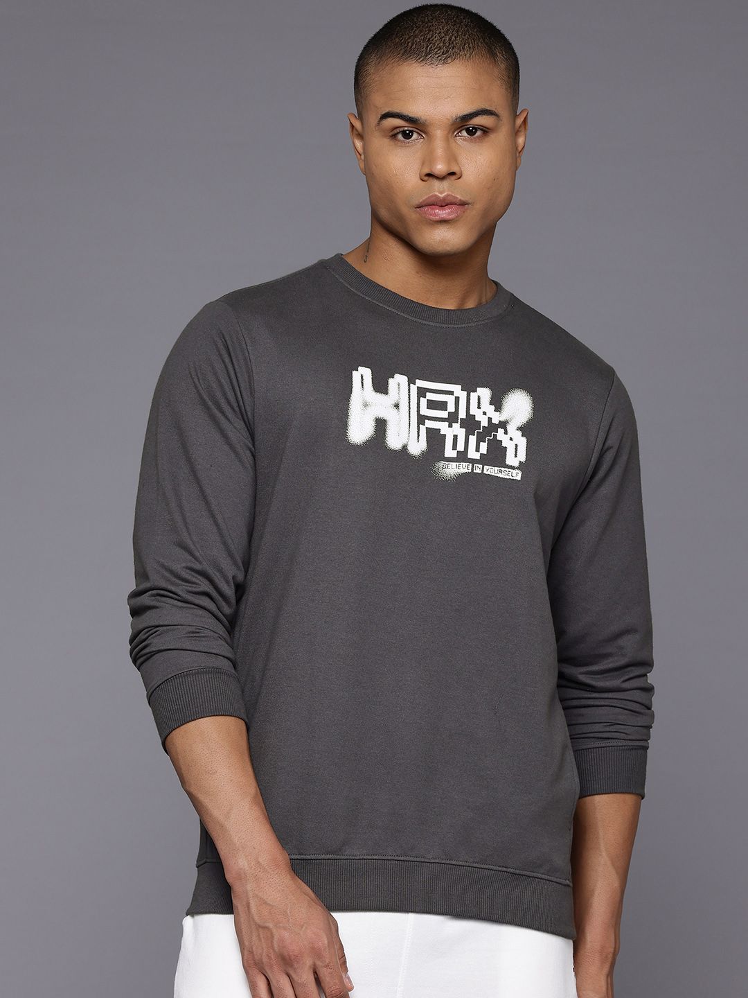 HRX by Hrithik Roshan Brand Logo Printed Training Sweatshirt