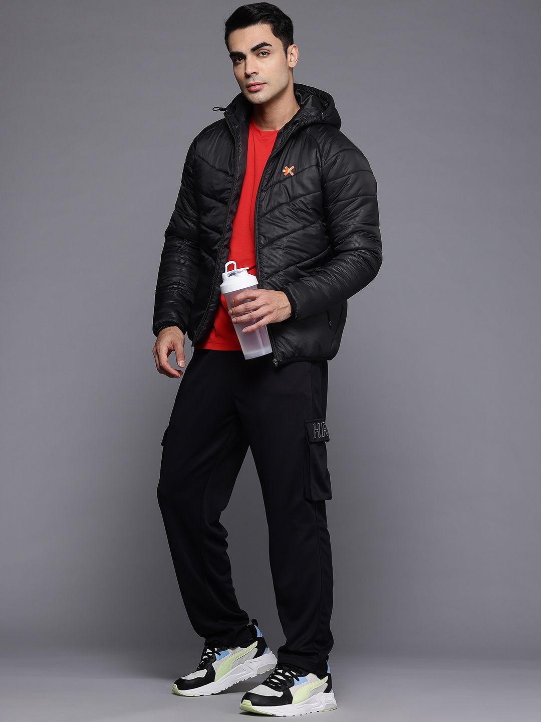 HRX by Hrithik Roshan Rapid-Dry Hooded Training Padded Jacket