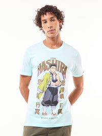 Bewakoof Official Demon Slayer Pure Cotton Stone Hashira Graphic Printed T-shirt