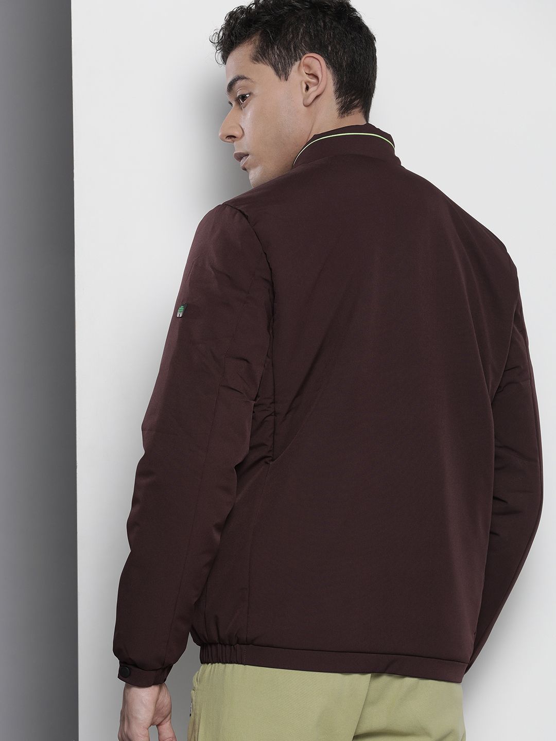 The Indian Garage Co Men Solid Zip-Front Bomber Jacket