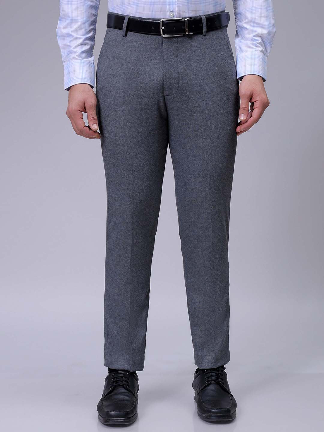The Indian Garage Co. X Luxe Men Checked Slim Fit Formal Trousers