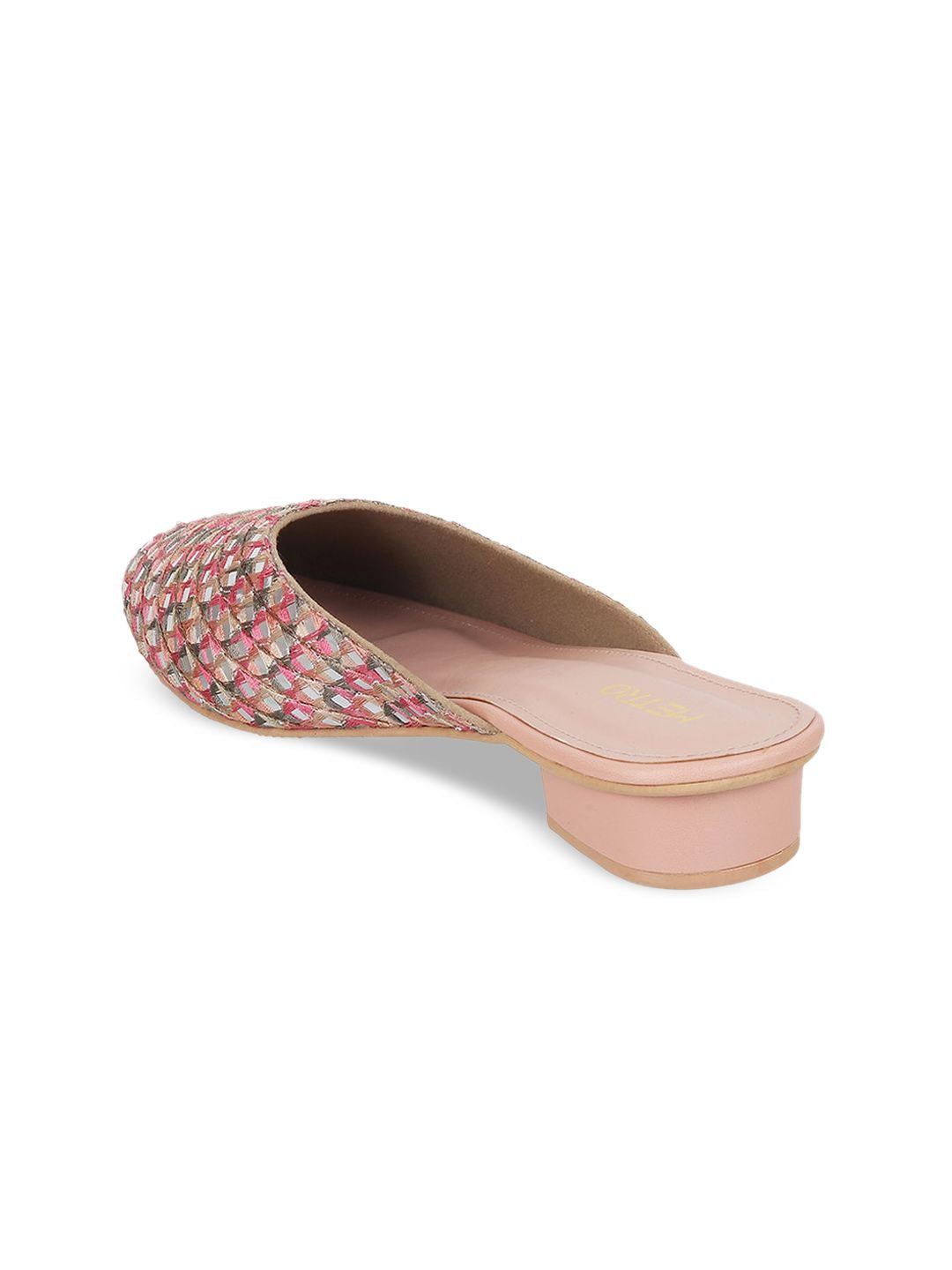 Metro Embellished Round Toe Block Mules