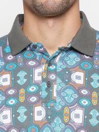Being Human Geometric Printed Polo Collar Regular Fit Cotton Regular T-shirt