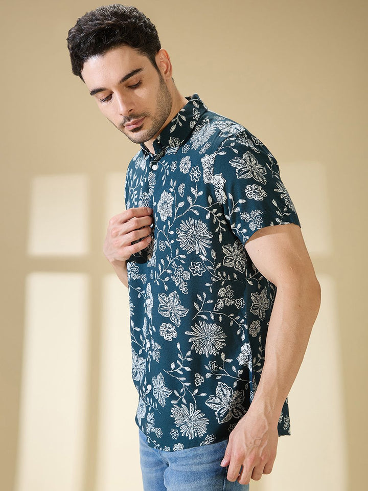 Being Human Slim Fit Floral Printed Casual Shirt