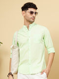 The Indian Garage Co Men Green Solid Casual Cotton Shirt