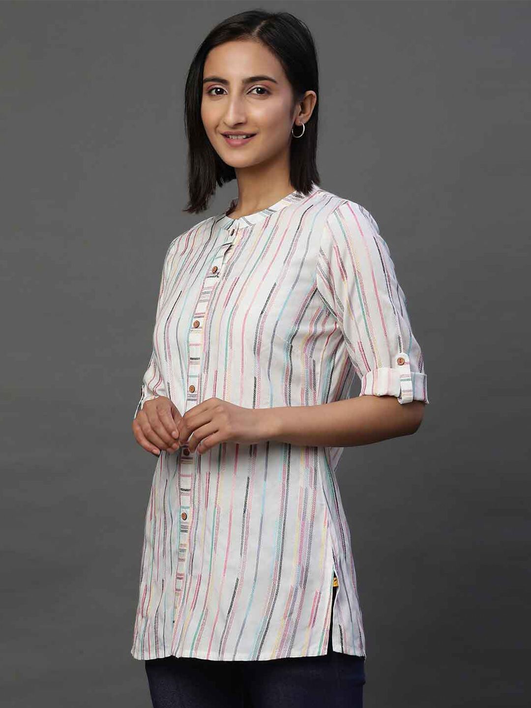 AURELIA Striped Straight Kurti