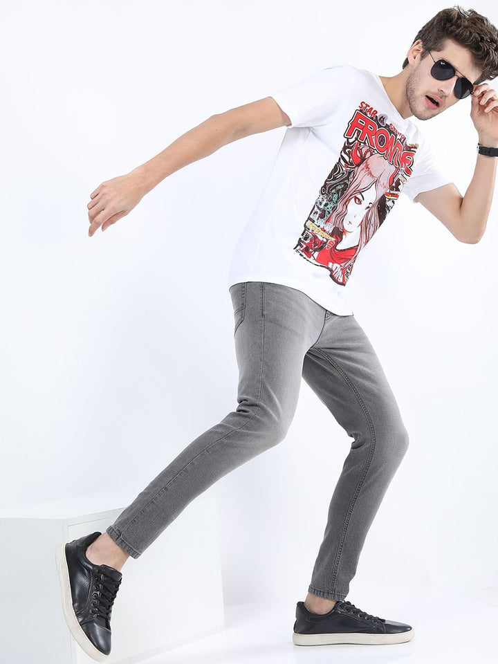 HIGHLANDER Men Grey Skinny Fit Light Fade Stretchable Denim Jeans