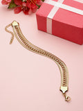 VOGUE PANASH Women Brass Gold-Plated Wraparound Bracelet