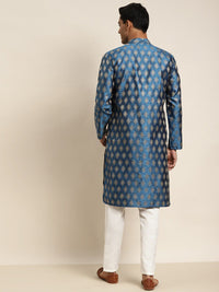 SOJANYA Rekaan Tenunan Kolar Mandarin Silk Cotton Kurta