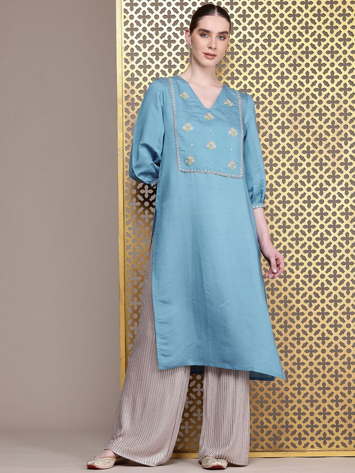 House of Pataudi Jashn Indie Florals Yoke Design Kurta