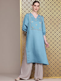 House of Pataudi Jashn Indie Florals Yoke Design Kurta