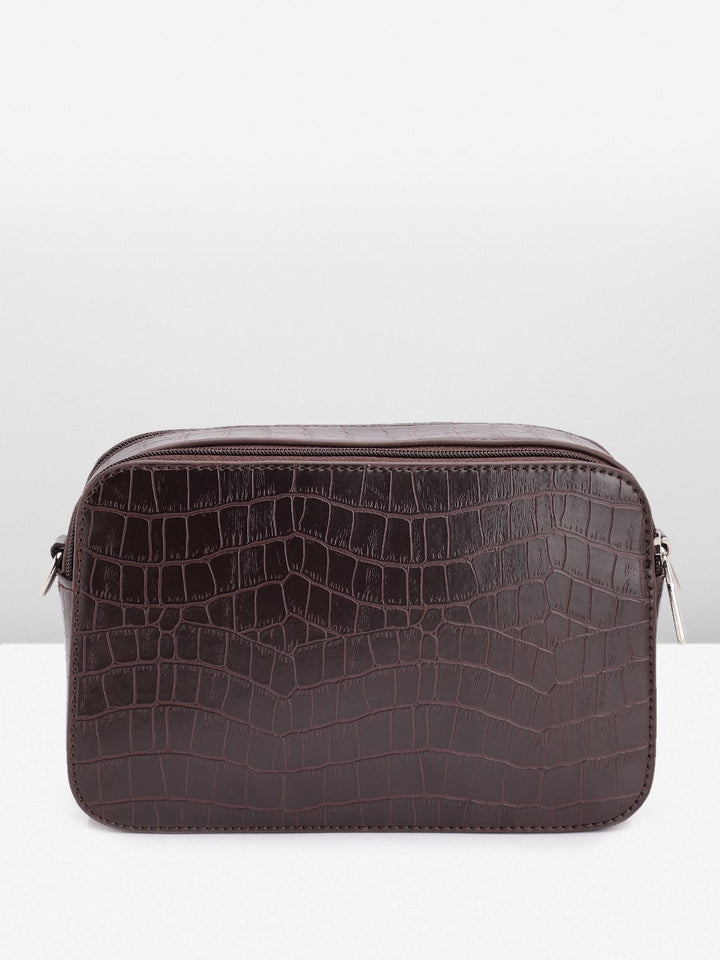 Lino Perros Croc Textured Structured Sling Bag