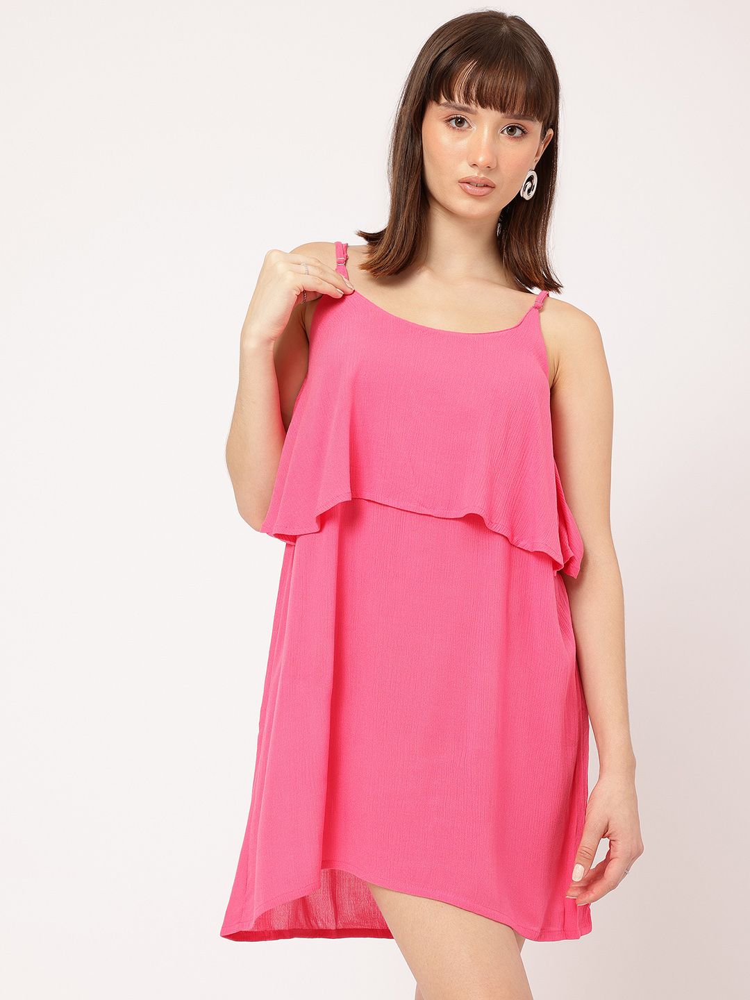 DressBerry Cute & Cuddly Shoulder Straps Layered A-Line Dress
