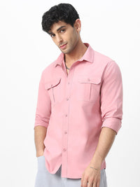 Urbano Fashion Men Spread Collar Solid Cotton Casual Shirt