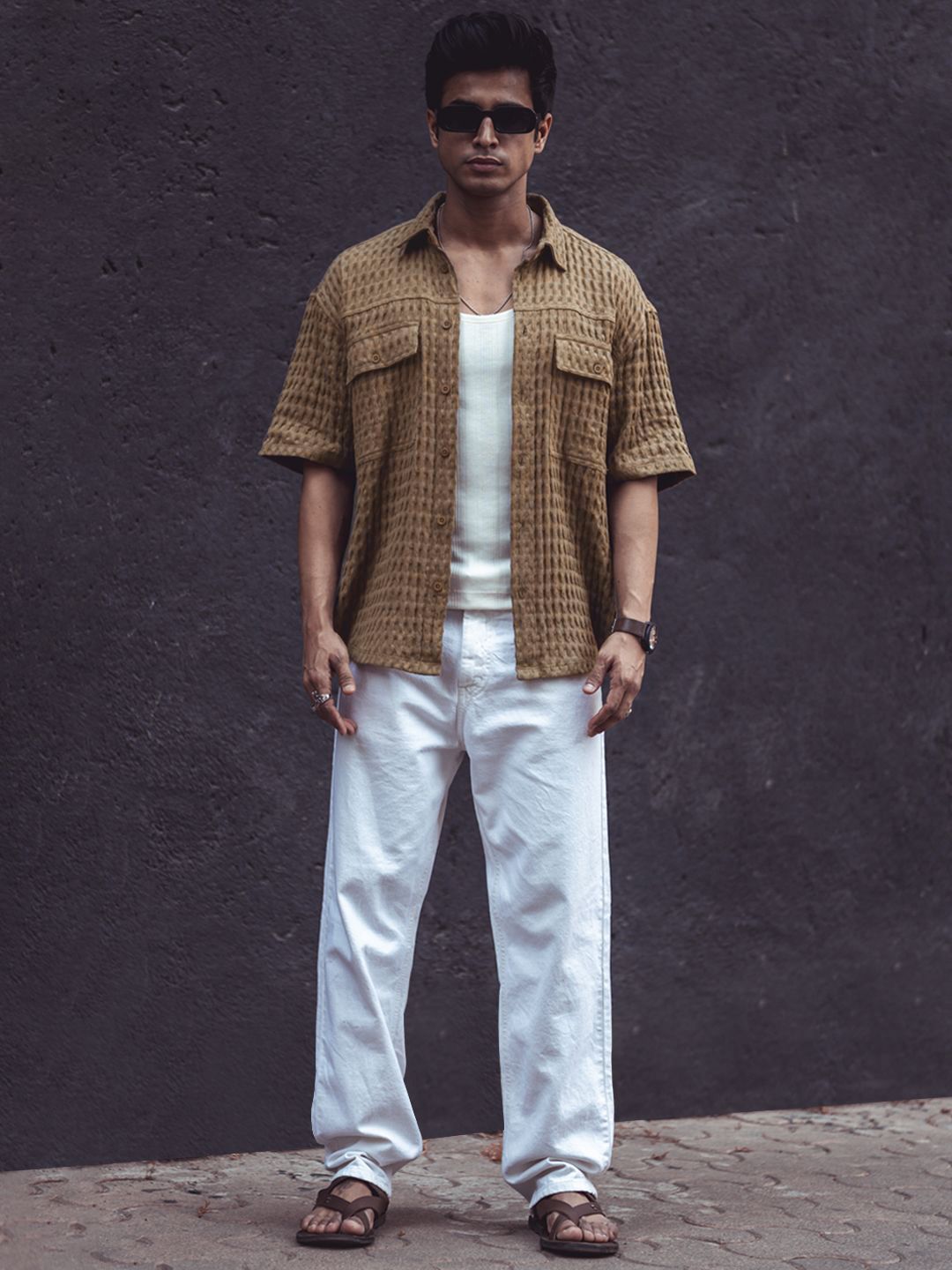 Powerlook India Slim Oversized Checked Pure Cotton Casual Shirt