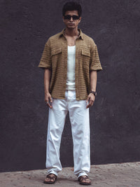 Powerlook India Slim Oversized Checked Pure Cotton Casual Shirt