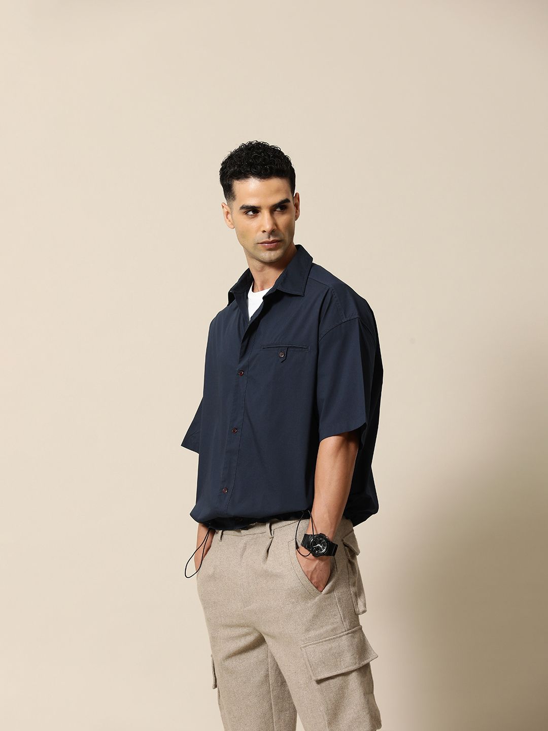 Mr Bowerbird Solid Oversized Casual Shirt