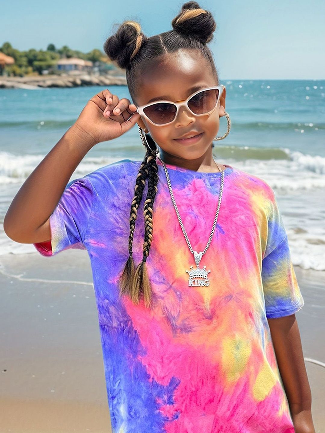 YK Girls Printed Top With Shorts