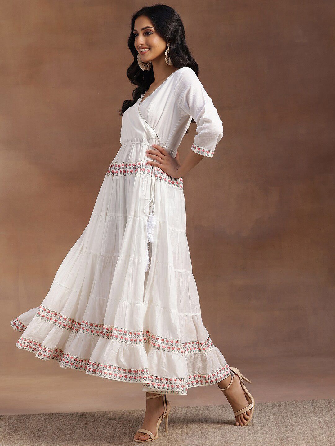 Libas Fit & Flare Midi Pure Cotton Anarkali Dress