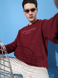 Difference of Opinion Men Embroidered Oversized Fleece Sweatshirt