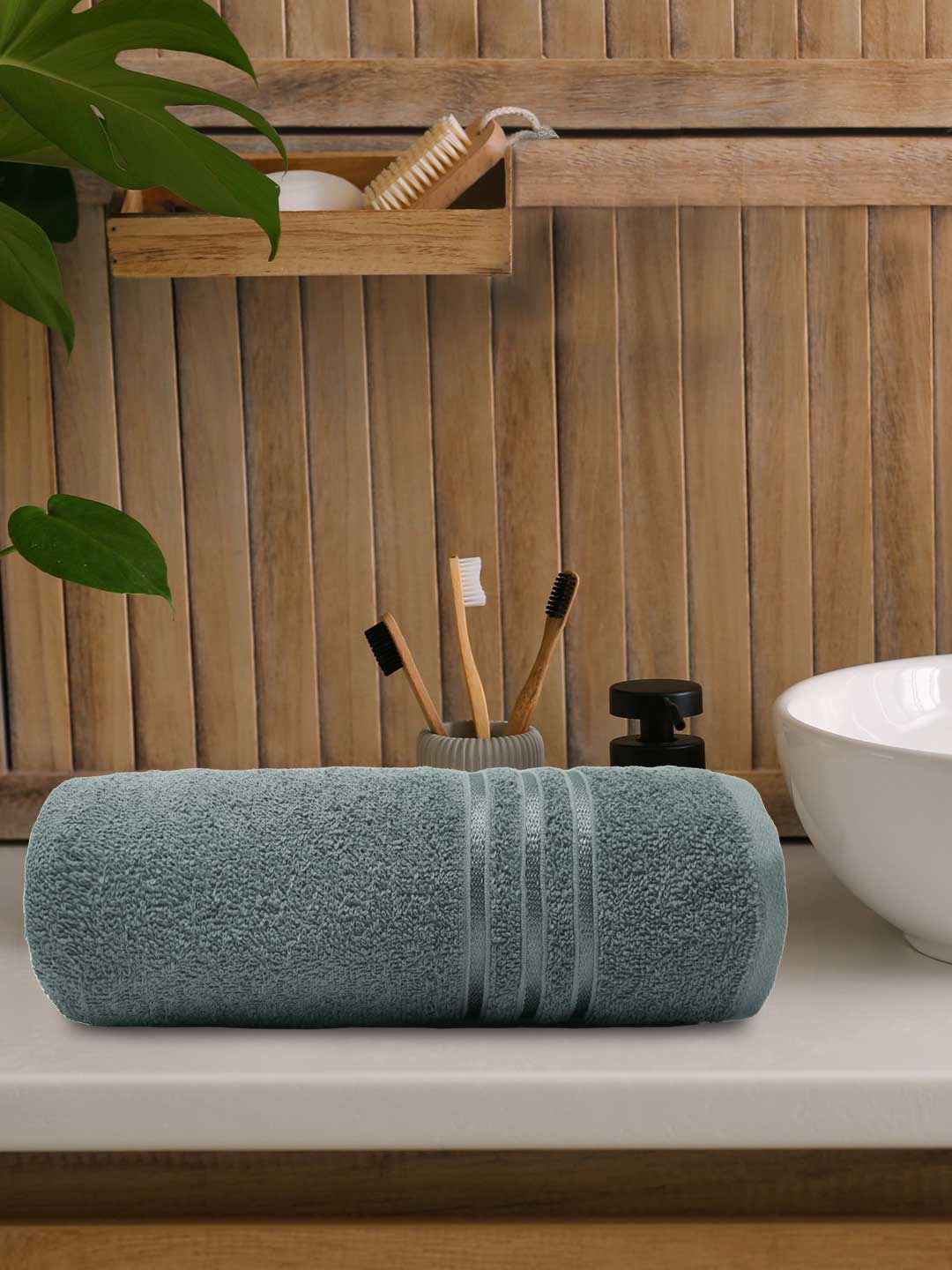 MYTRIDENT Brown 400 GSM Pure-Cotton Bath Towel