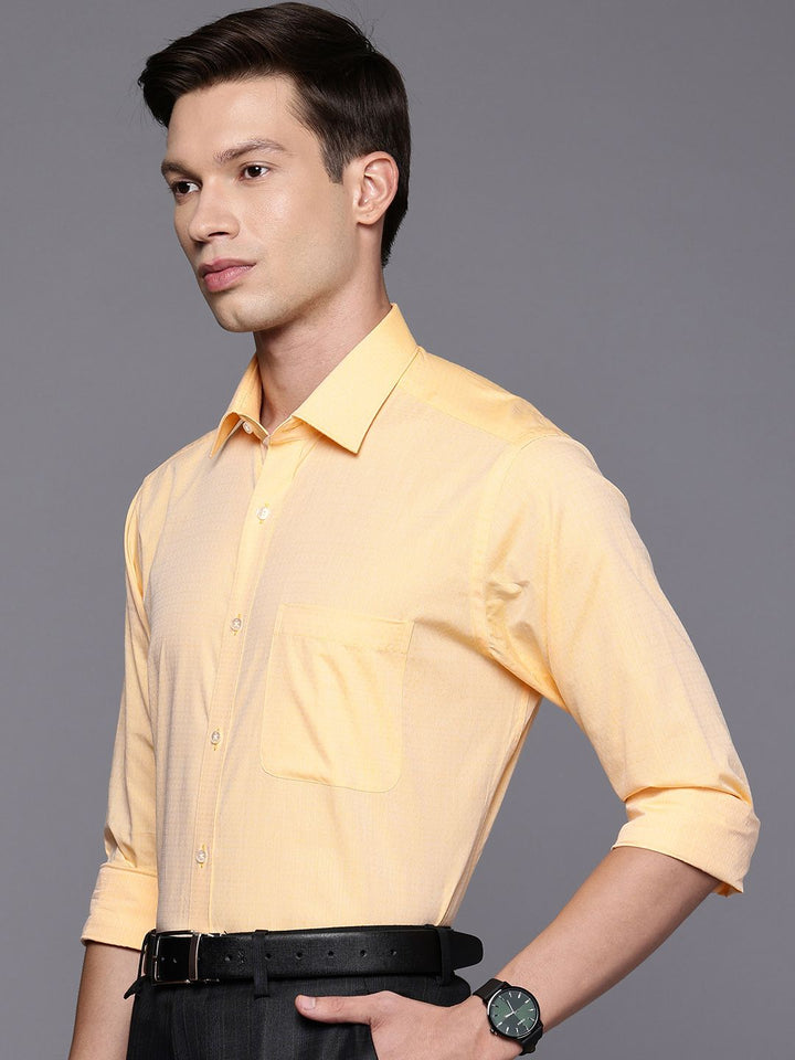 Raymond Slim Fit Self Design Textured Pure Cotton Formal Shirt