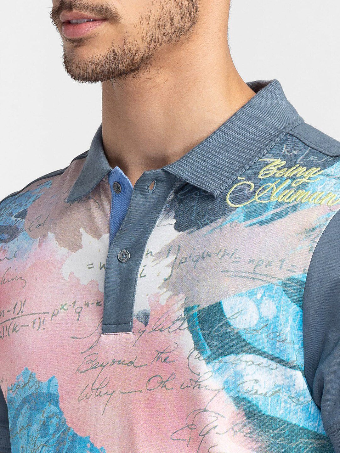 Being Human Printed Polo Collar Cotton T-shirt