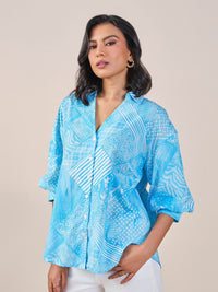 AND Shirt Style Printed Cotton Top