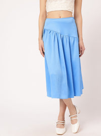 DressBerry Women Ocean Mist Crinkle Gathered A-Line Skirt