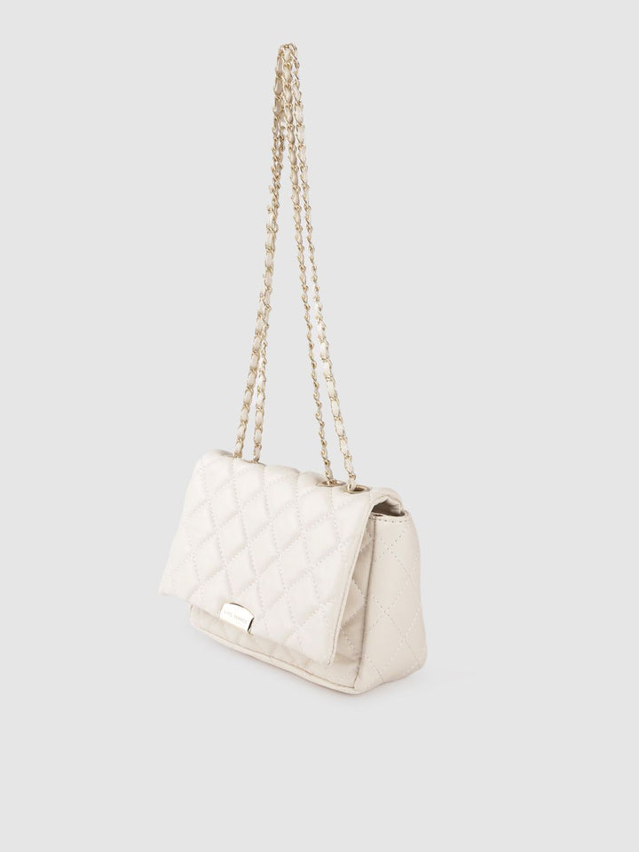 Lino Perros Off White Quilted Shoulder Bag