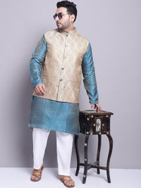 SOJANYA PLUS Woven Design Kurta & Pyjamas With Nehrujacket