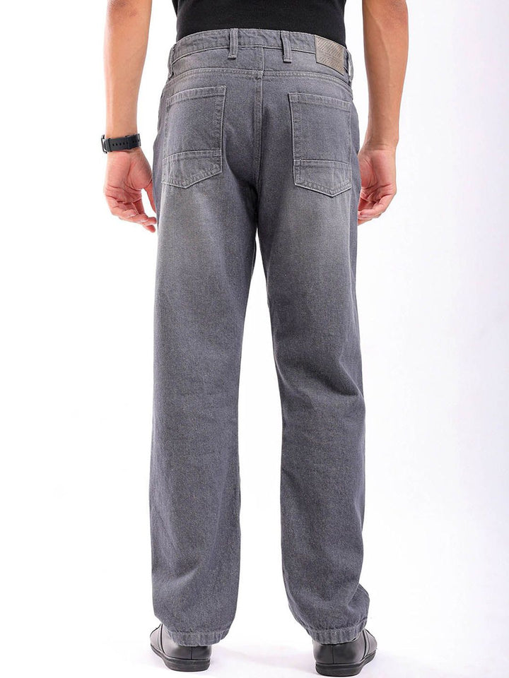 The Indian Garage Co Men Straight Fit No Fade Low Distress Cotton Jeans