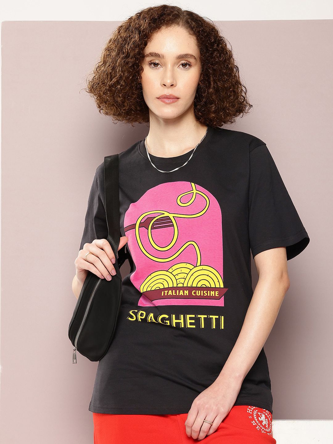 DILLINGER Women Printed Pure Cotton Oversized T-shirt