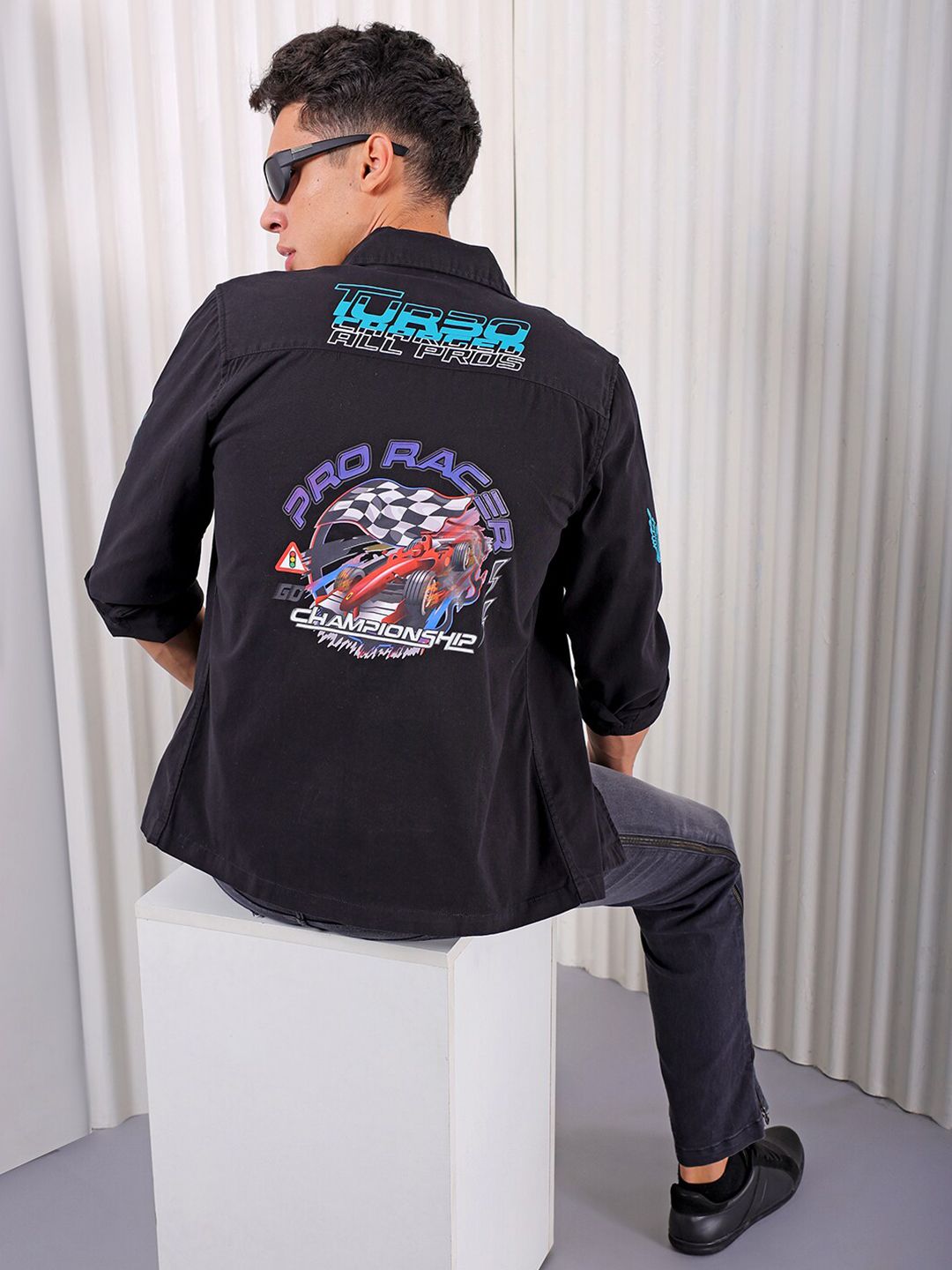 The Indian Garage Co Spread Collar Printed  Cotton Casual Shirt