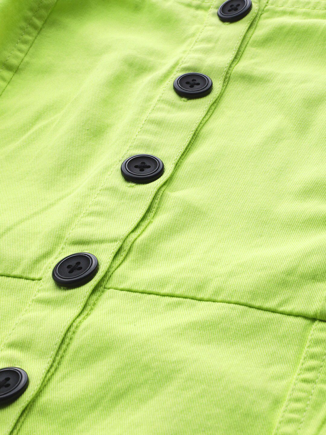 STREET 9 Women Fluorescent Green Solid Pinafore Dress