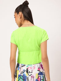 DressBerry Knot & Flash Vibrant Dobby Crop Top