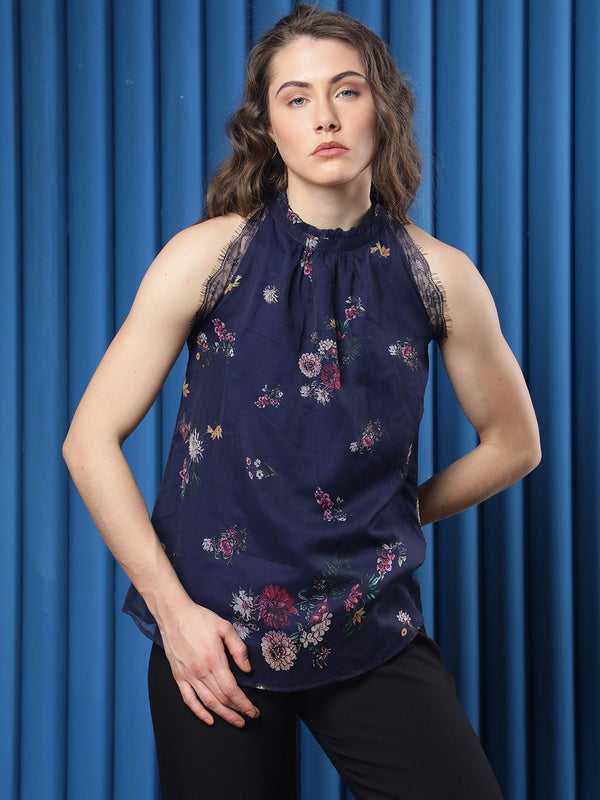 RAREISM Floral Print Halter Neck Top