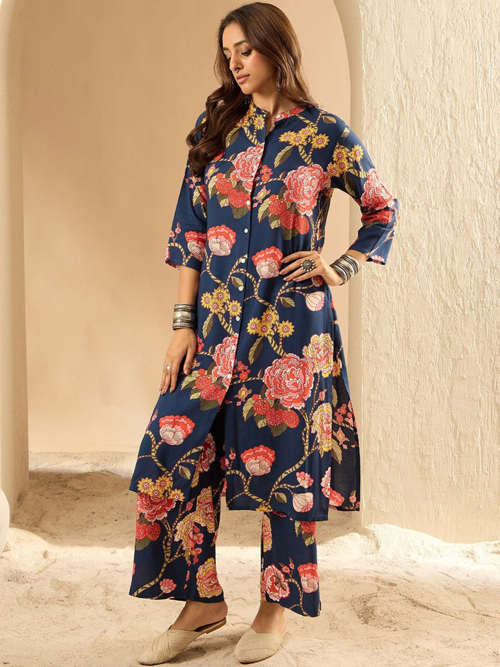 Indo Era Women Floral Printed Regular Kurta with Palazzos