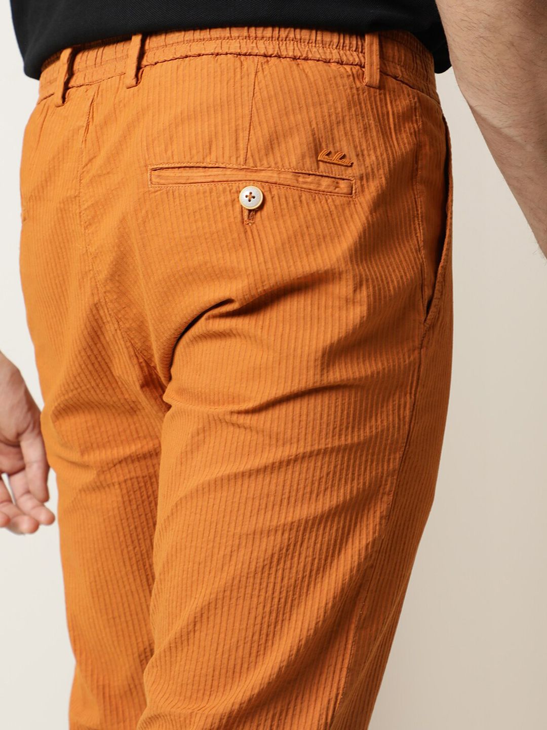RARE RABBIT Monter Drawstring Slim Fit Pure Cotton Casual Trouser