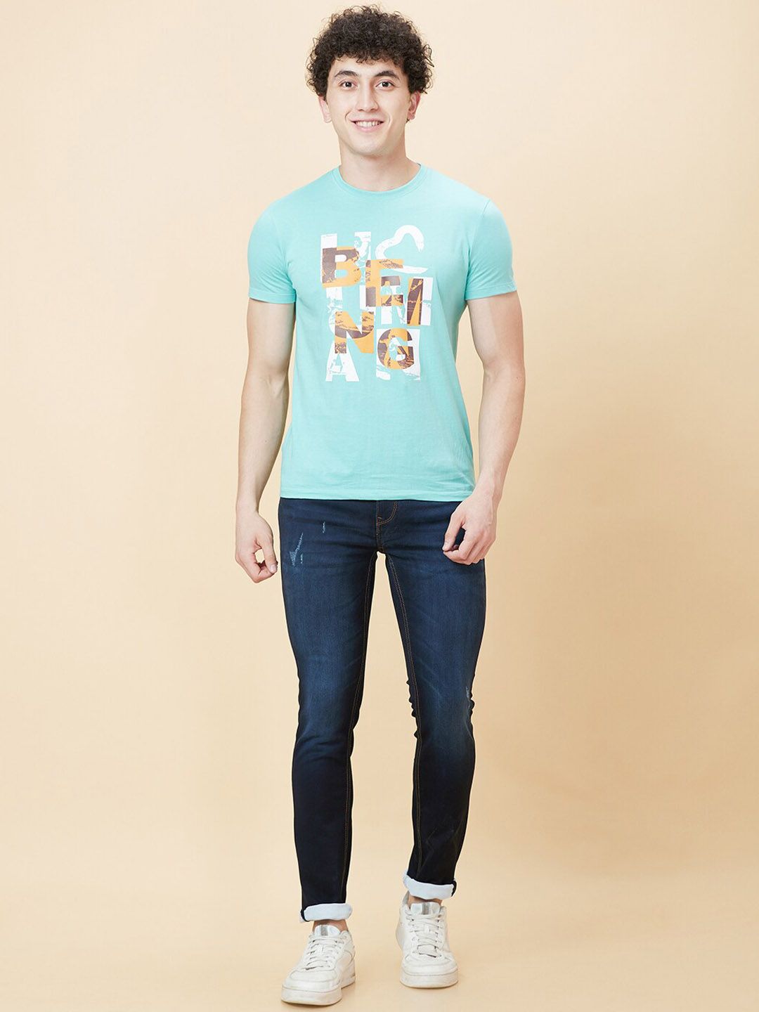 Being Human Men Skinny Fit Clean Look Light Fade Stretchable Jeans