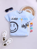 Happy Faces Kids Boys Typography Printed Pure Cotton T-Shirt