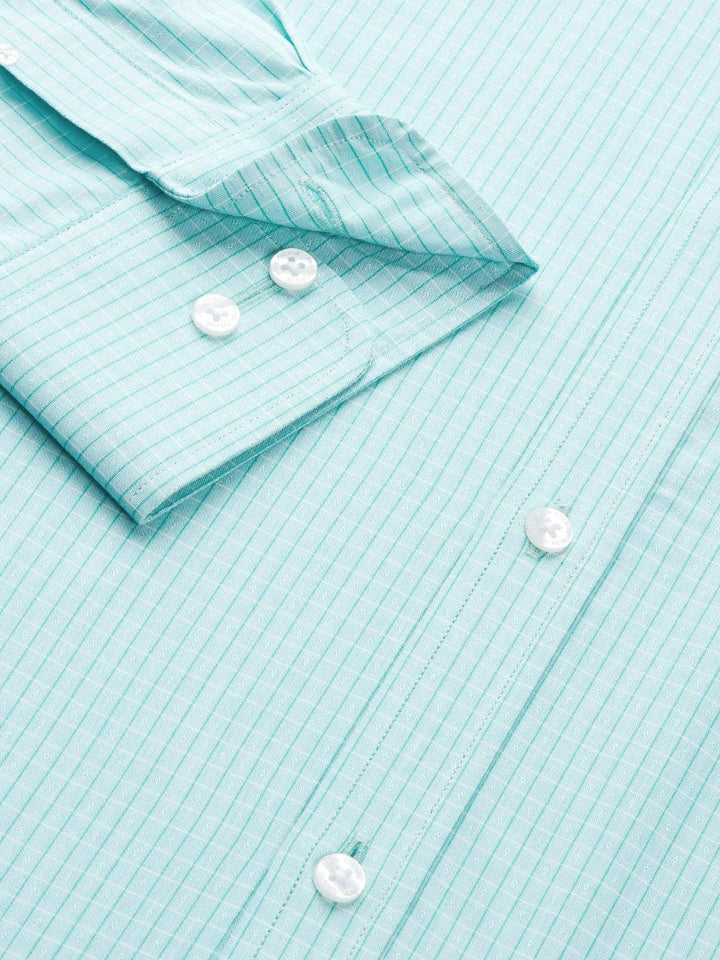 Park Avenue Men Blue Gingham Checked Pure Cotton  Slim Fit Formal Shirt