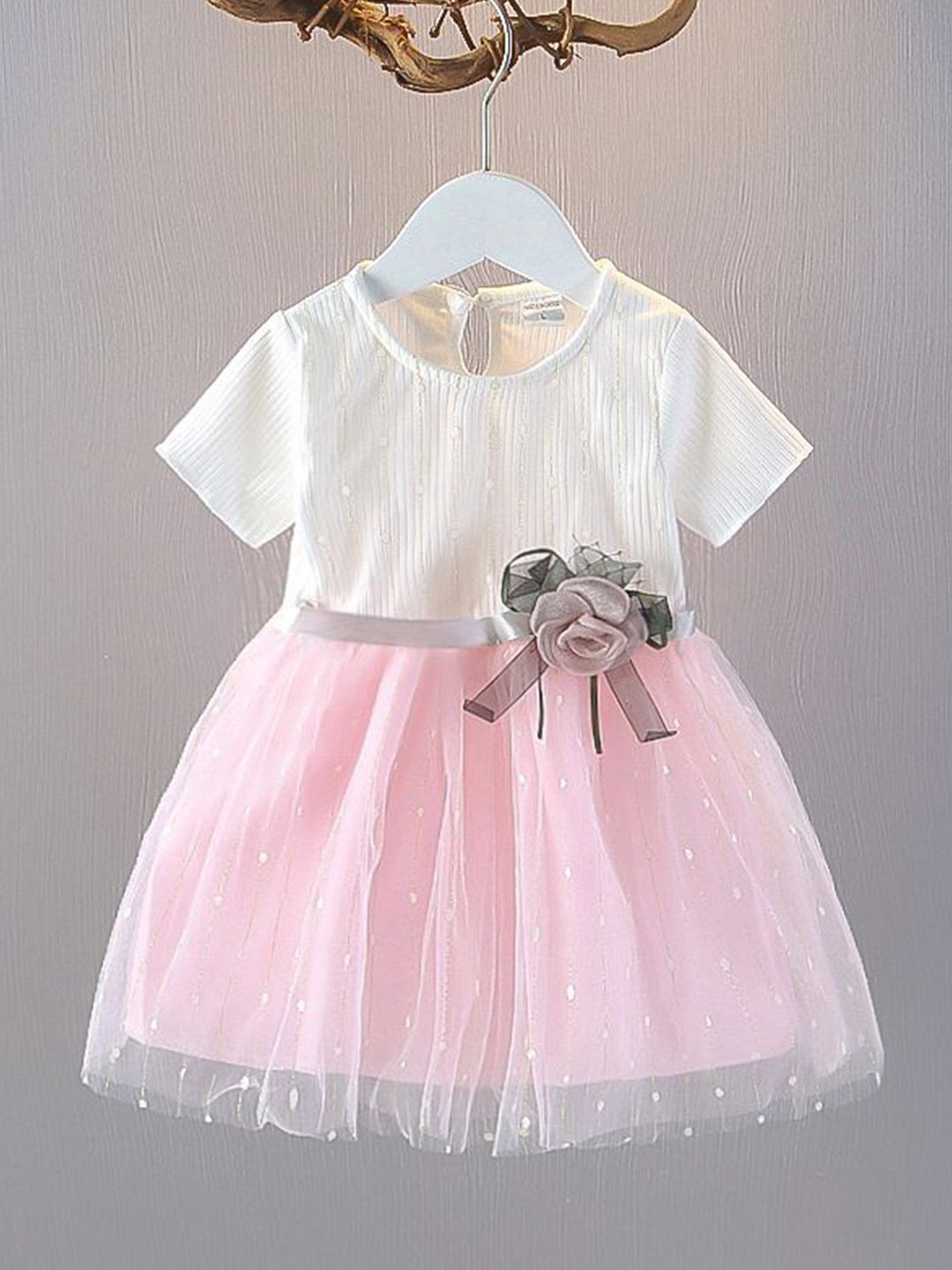 YK Girls Cotton Fit & Flare Dress