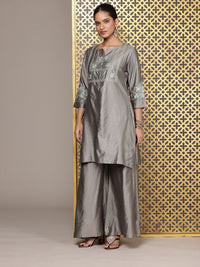 House of Pataudi Yoke Design Thread Work Jashn Kurta and Palazzos with Dupatta