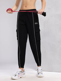 HRX by Hrithik Roshan Women Piping Detail Cargo-Style Training Joggers