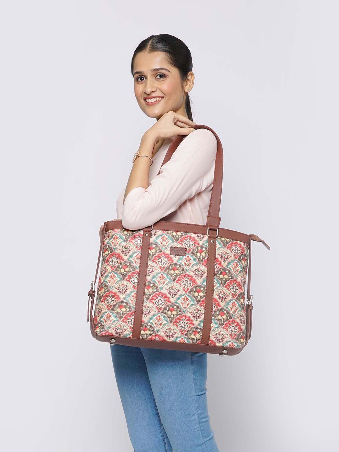 ZOUK Women Multicoloured Ethnic Motifs Printed Laptop Bag