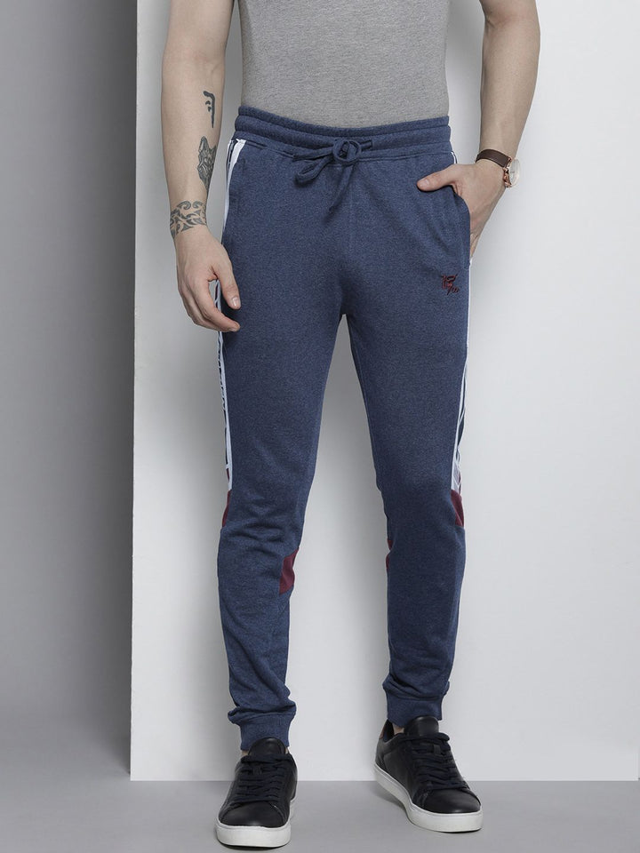 The Indian Garage Co Men Navy Blue & White Printed Jogger